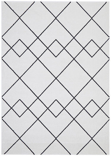 Diego Paradise Cream & Charcoal Geometric Modern Rug